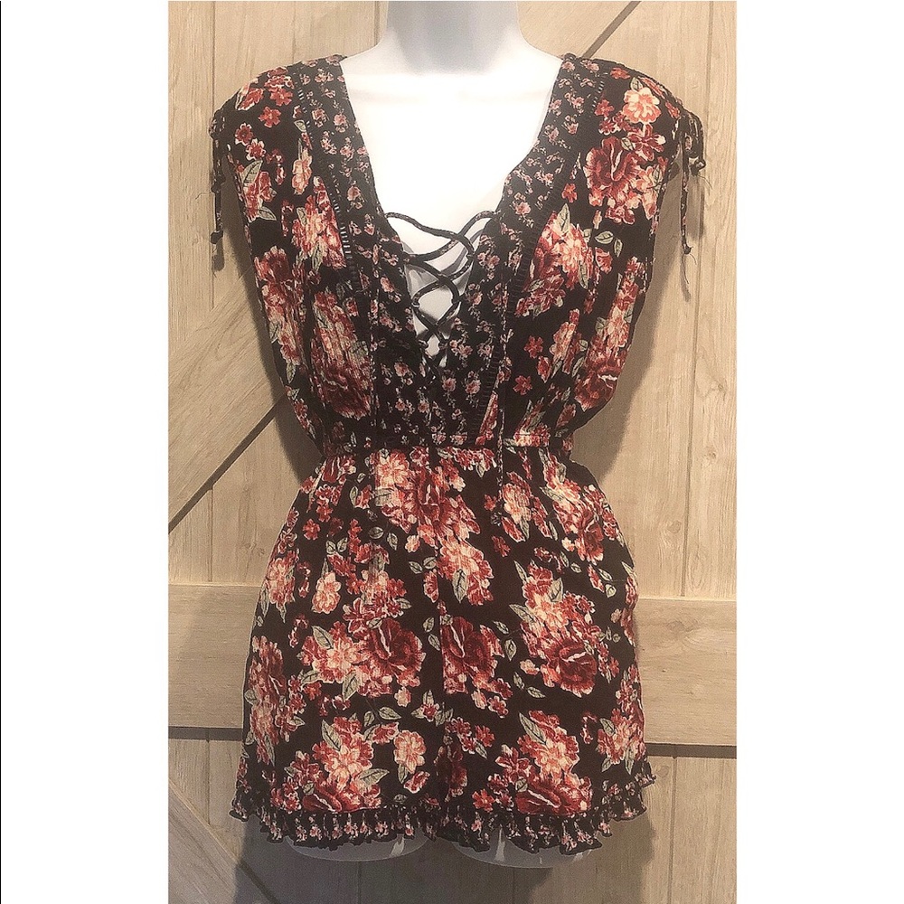 Mixed Print Ruffle Romper - Xhilaration™